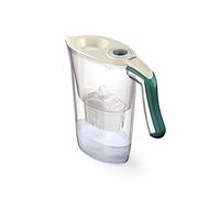 Jarra para filtrar el agua del grifo y mejorar su sabor- Laica Carmen Tosca J35-HA color verde capacidad 2,3 litros, incluye 1 filtro bi-flux que reduce la cal y el cloro y dura 150 litros o 1 mes.