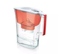 Jarra para filtrar el agua del grifo y mejorar su sabor- Laica PRIME LINE J51-BA color rojo capacidad 3 litros, incluye 1 filtro bi-flux que reduce la cal y el cloro y dura 150 litros o 1 mes.