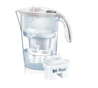 Jarra para filtrar el agua del grifo y mejorar su sabor- Laica STREAM LINE J31-AF color blanco capacidad 2,3 litros, incluye 1 filtro bi-flux que reduce la cal y el cloro y dura 150 litros o 1 mes.