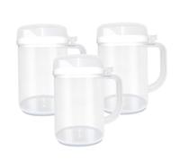 Jarra pequeña de 3 piezas para aprendizaje temprano segura para niños jarra de plástico fácil de verter con tapa y asa para agua leche y jugo en el aula la guardería el hogar