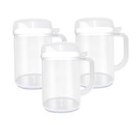 Jarra pequeña de 3 piezas para aprendizaje temprano segura para niños jarra de plástico fácil de verter con tapa y asa para agua leche y jugo en el aula guardería hogar