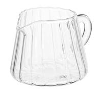 Jarra Pequeña de Vidrio Borosilicato de 150ml para Crema | Estrías Verticales Elegantes, Cuerpo Transparente, Boquilla Fina y Agarre Seguro, para Mesa y Hogar