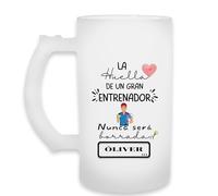 Jarra Personalizada con Nombre para Entrenador/a de Tenis, Regalo para Entrenadores/as, cristal esmaltado, Regalo Original, Regalo Personalizado. Diseño Huella Tenis