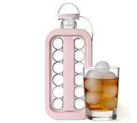 Jarra portátil 2 en 1 para hacer bolas de hielo, hace cubitos de hielo y se dobla como jarra de agua, para cócteles, café, whisky, champán, cerveza, jugo (rosa)