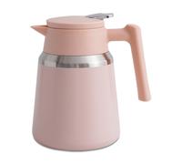 Jarra Térmica De Café, Caraffa Sottovuoto Isolata in Acciaio Inossidabile, Per Tè E Caffè Caldi E Freddi, Con Un Semplice Pulsante Di Sicurezza, Fondo Antiscivolo (Rosa,1100ML)
