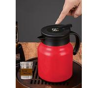 Jarra térmica de café de 34 onzas con infusor de té/termo inteligente de doble pared al vacío con pantalla LED/jarra de té de acero inoxidable/tetera (rojo)