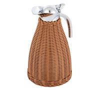 Jarra térmica de café de acero inoxidable, calor de 12 horas y retención de frío de 24 horas, jarra térmica de ratán, 1,5 litros/50 onzas, doble pared al vacío asegurada (color: café)