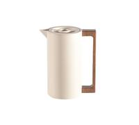 Jarra Térmica De Café Vacío Aislada, Matraz Acero Inoxidable, Con Mango De Madera Y Pulsador De Seguridad Simple, Para El Hogar, Hotel, Oficina (Beige,1L)