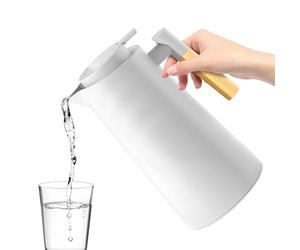 Jarra Térmica - Jarra De Café Forrada De Vidrio De 1000 Ml, De Agua Caliente Con Aislamiento, Nórdica Con Asa | Dispensador de bebidas a prueba de fugas para cabecera, oficina,