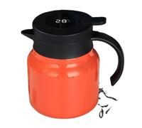 Jarra térmica para bebidas calientes, jarra térmica de doble pared, termo aislado con líquidos calientes, mantiene las bebidas ideales, amplio uso, /naranja/negro/rojo, 1 litro para los amantes