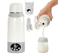 Jarra térmica portátil para papilla de leche para bebé, termostato preciso a 45 °C, acero inoxidable 316, portátil, para exteriores/viajes, calentamiento rápido para alimentos de bebé