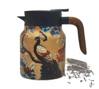 Jarra Térmica, Térmica Con Patrón De Pájaro | Térmica - Recipiente De Café Grande Con Infusor, Servidor Aislado, Hervidor De Té Para Bebidas Calientes