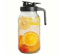 Jarra Vintage ZBDZSW de Medio galón, Jarra Grande de Boca Ancha con Tapa, Jarra de Vidrio hermética de 2 Cuartos para Agua, Jugo, Leche, té, café Helado