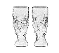 Jarras de cerveza de cristal, vasos de cerveza grandes y pesados, jarras de cristal de 12 onzas, juego de vasos de jarra de cerveza clásicos, ideal para familias y fiestas, paquete de 2 vasos de jarra de cerveza