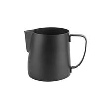 Jarras para Espumar leche Copa de café flores acero inoxidable Caza espuma leche engrosada Barista del arte latte(Schwarz)