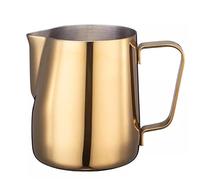Jarras para Espumar leche Jarra de jarra tazas flores con leche café acero inoxidable escala Barista del arte latte(9x11x13cm)