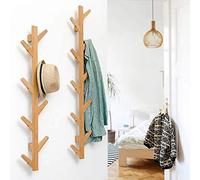 Jarredly Perchero Vertical Doméstico de Estilo Europeo, Montado en la Pared, Seis Ganchos de Madera, Tipo de Rama de Árbol, Decoración de Pared Moderna para el Hogar