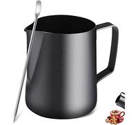 Jarritas para leche, TechKen jarra de leche negro 350ml/600ml(12oz/20oz) para Café y Latte Art