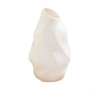 Jarrón, 1 pieza de plástico blanco, para estilo pastoral francés, artesanía hecha a mano, diseño ligero, decoración del hogar para sala de estar dormitorio (botella de boca inclinada)