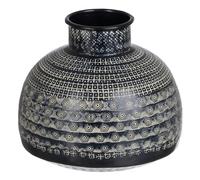 Jarrón 20,5 x 20,5 x 18 cm Negro Aluminio