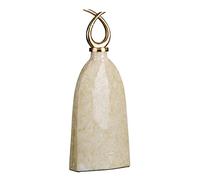 Jarrón 24 x 13 x 64 cm Cristal Dorado Metal Blanco