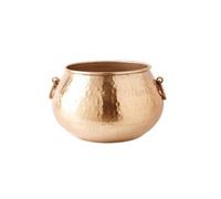 Jarrón Aluminio Dorado, Oro, 35 35 23cm | Hecho a Mano, Recipiente para Flores, Elegante, Florero, Mesa, Consola