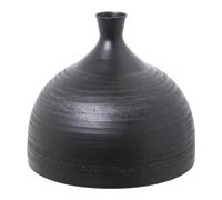 JARRÓN ALUMINIO TALLADO NEGRO_°29X25CM