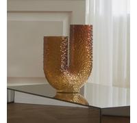 Jarrón Arura de AYTM, color ámbar, altura 40 cm, anchura 34 cm, cristal
