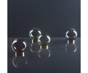 Jarrón AYTM Globe, Ø 17 cm, rosa / dorado, vidrio, acero inoxidable