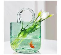 JarróN Billetera, Pecera con Burbujas JarróN De Bolsa De Cristal JarróN Cristal, para El Hogar Y La Oficina O Bodas,Style1-Green