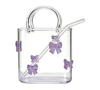 Jarrón Bolso de Vidrio Decoración del Hogar con Taza Clara y Linda