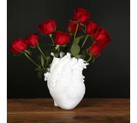 Jarrón con forma de órgano de corazón humano espeluznante para Halloween, decoración de macetas, tamaño mediano, 6.2 x 4.2 pulgadas, color blanco