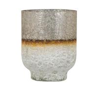 Jarrón Cristal Dorado Blanco 15 x 15 x 19 cm