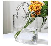 JarróN De Bolsa De Cristal, Pecera con Burbujas JarróN Transparente úNico Jarron Cristal Bolso, Gran OpcióN De Regalo para Tu Novia, Esposa, Madre,Style1-Transparent