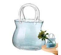 Jarrón de Cambio de Dinero de Vidrio por Flores, florero de Bolsillo de Mano Transparente Creativo de Vidrio para acuarios, arreglos Florales en la Sala de Estar, decoración de hidrocultura