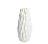 Jarrón de cerámica Blanco Simple, Moderno para decoración del hogar, jarrón de Porcelana, diseño de Origami, arreglo Floral, Accesorios de Disparo, (Blanco)
