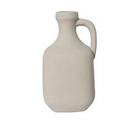 Jarrón de cerámica de gres 27,5 x 14,5 cm en forma de botella con diseño de yeso rugoso, botella decorativa, para salón, botella de gres, jarrón de mesa, jarrón decorativo, color blanco