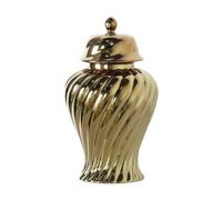 Jarrón de cerámica Estilo Templo Moderno Blanco para decoración del hogar, jarrón de cerámica Estilo Chinoiserie para cumpleaños con Tapa y Estante para Sala de Estar de Estilo rústico (Dora