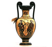 Jarrón de cerámica griega con ánfora, diseño de diosa Artemisa, Dios Apolo, multicolor