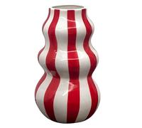 Jarrón de cerámica - Jarrón de Sala de Estar con diseño de cerámica a Rayas | Tanque de Flores | Aesthetic Vase for Home, Table Center, Decoration & Living ambience