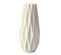 Jarrón de cerámica Simple Moderno con Remache de cerámica para decoración del hogar, jarrón de 7.5 Pulgadas, Color Blanco