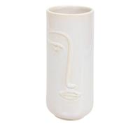 Atmosphera Jarrón de cerámica Soleya forma rostro 25 cm Blanco