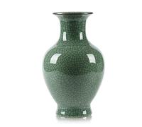 Jarrón de cerámica Verde para decoración del hogar, jarrones orientales rústicos, jarrón Decorativo esmaltado para Chimenea, Mesa, estantería, decoración de Sala de Estar (Verde)