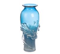 Jarrón de Cristal Art Wave - Azul, Tintado - Cristal - Altura 40 cm - Resistente al Agua - jarrón Decorativo