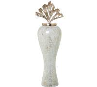 Jarron de Cristal con Tapa Fija de Aluminio Dorado 29x25x89 cm