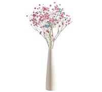 Jarrón de cristal cónico de 22 cm de alto, color blanco, jarrón decorativo floral, jarrón cónico de mesa, pequeño jarrón de cuello estrecho para el hogar, mesa de boda, dormitorio, sala de estar,
