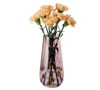 Jarrón de cristal grande moderno de 9.8 pulgadas de alto, jarrones rosas para flores, centros de mesa y detalles decorativos, jarrón alto para decoración de mesa de oficina y hogar
