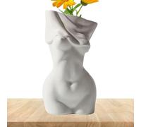 Jarrón de cuerpo femenino - florero de cerámica moderno en de cuerpo femenino | Decoración estética multifuncional para flores secas, flores frescas, bolígrafos y papelería | Busto artístico