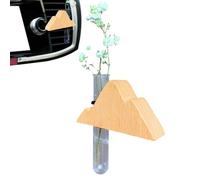 Jarrón de cultivo de coche - Clip de ventilación para jarrón de cultivo de coche de madera de haya, difusor reutilizable para coche, difusor hidropónico, ambientador de interior para coche, furgoneta
