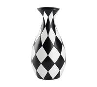 Jarrón de flores a cuadros en y negro, jarrón a cuadros y negro | Decorativo a cuadros blancos y negros modernos - Decoración estética para So Acchi In y Nergdía, Dormitorio, Cocina